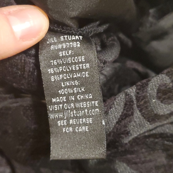 jill stuart nathalie noir pants wide leg silk - Picture 8 of 10